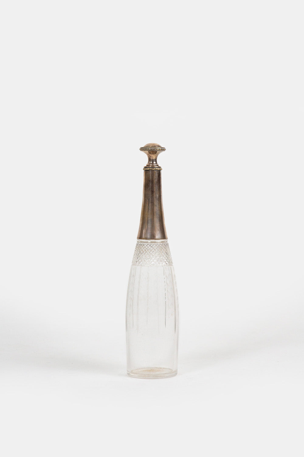 Silver and Etched Glass Carafe
