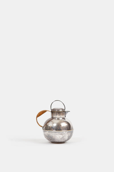 Silver Plate Pitcher with Rattan Handle