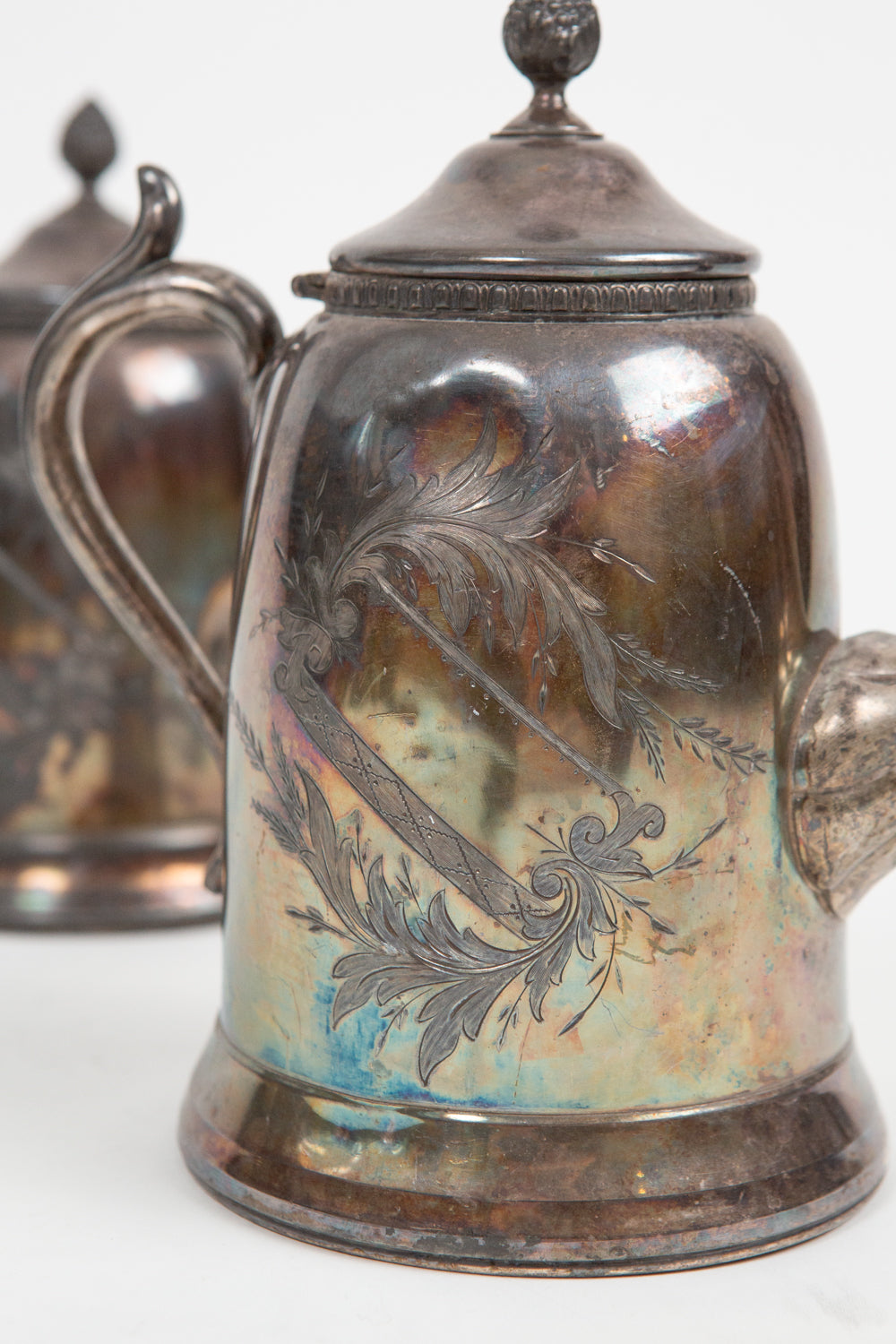 Engraved Silver Plate Pitchers