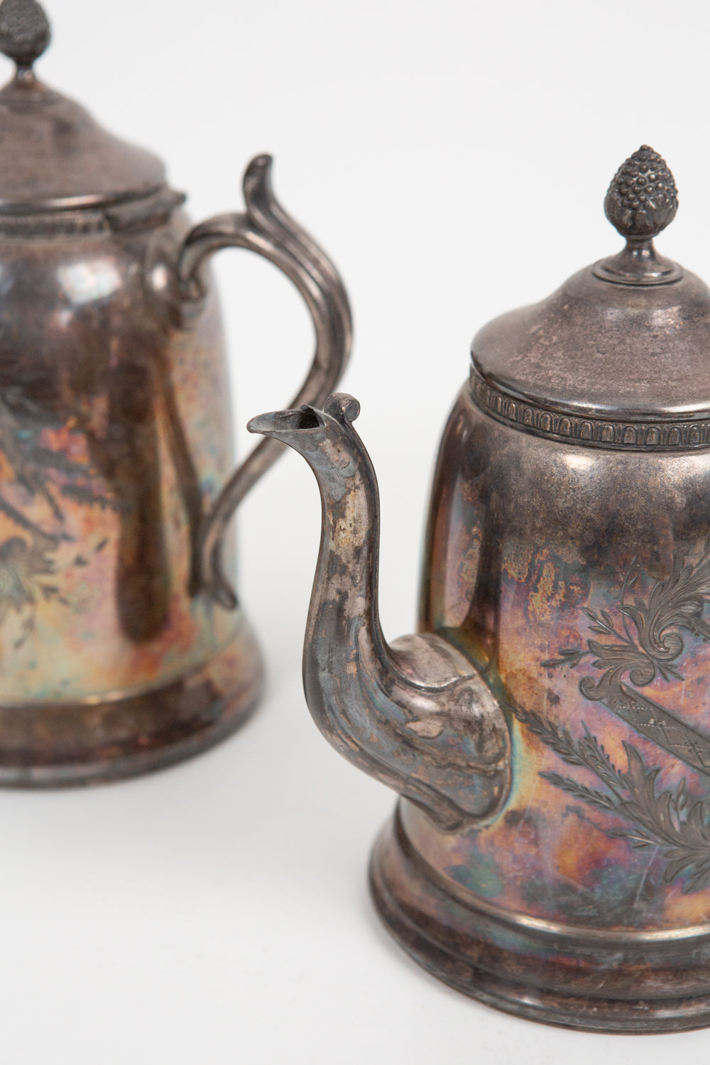 Engraved Silver Plate Pitchers