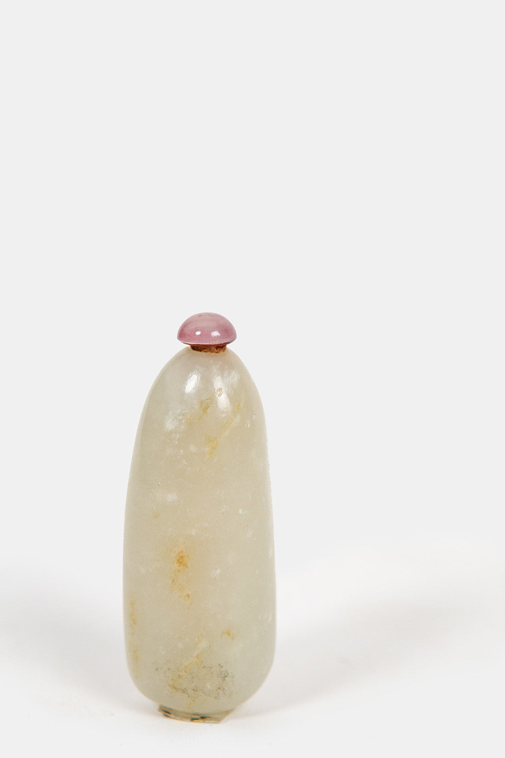 Antique Chinese Celadon and Russet Jade Snuff Bottle