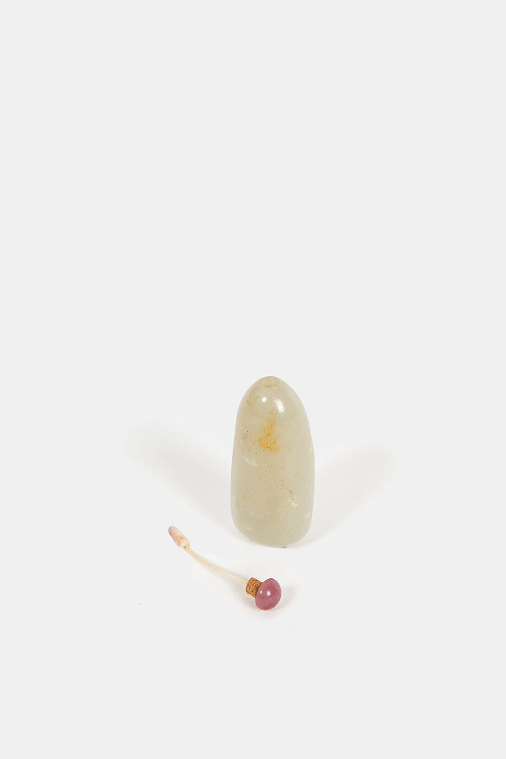 Antique Chinese Celadon and Russet Jade Snuff Bottle