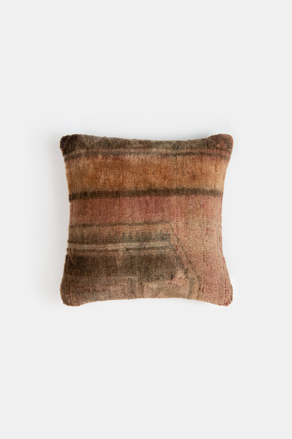 Vintage Turkish Flatweave Throw Pillow In Mauve Stripe