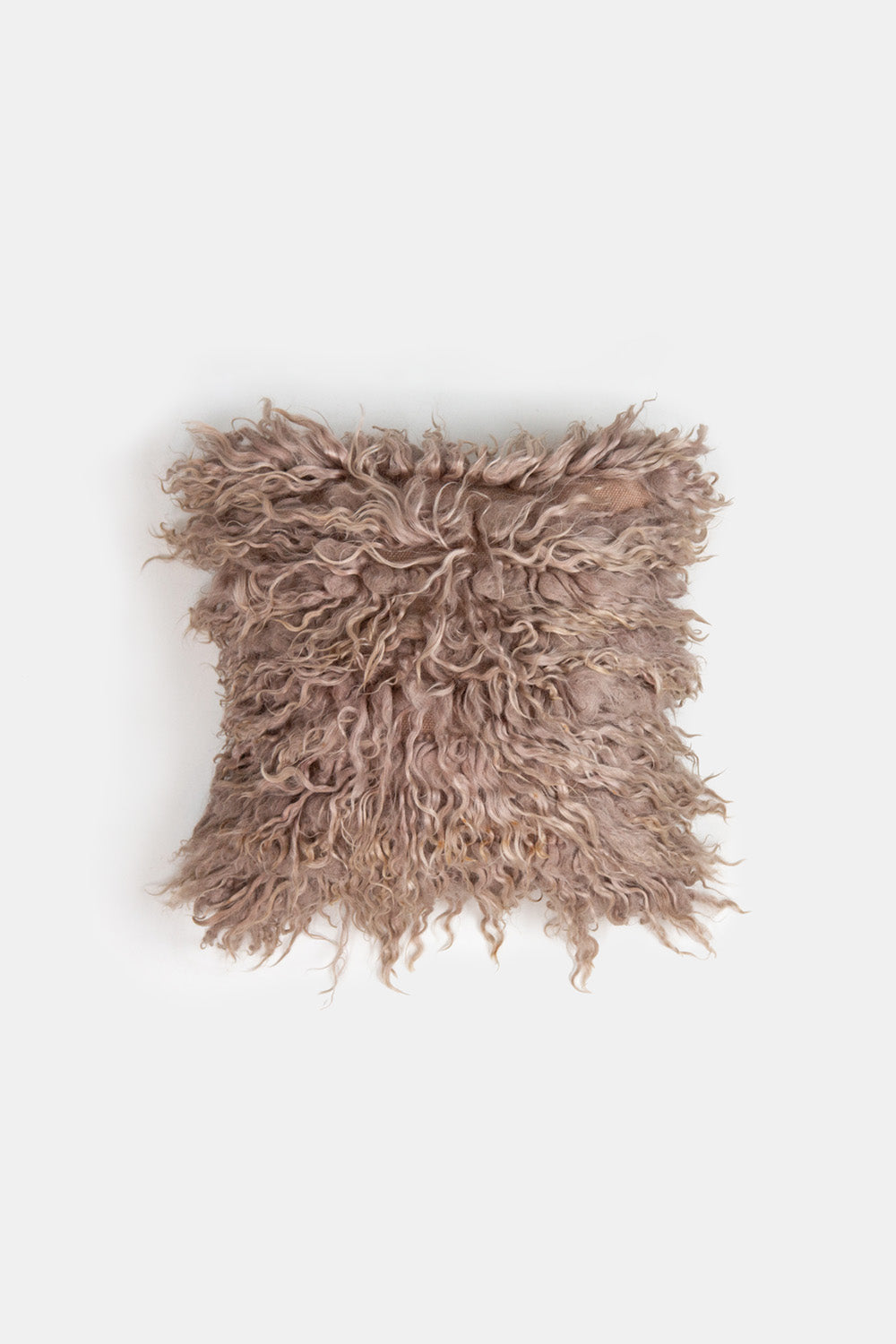 Vintage Turkish Tulu Shag Throw Pillow In Tea Rose