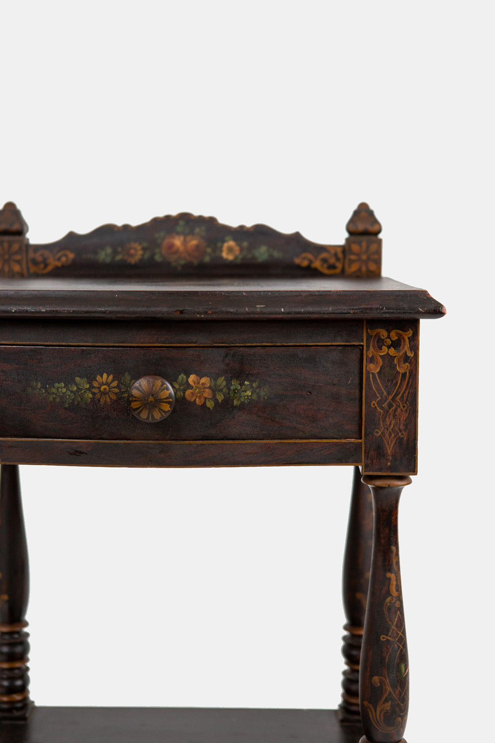 Hand-painted Victorian Bedside Table