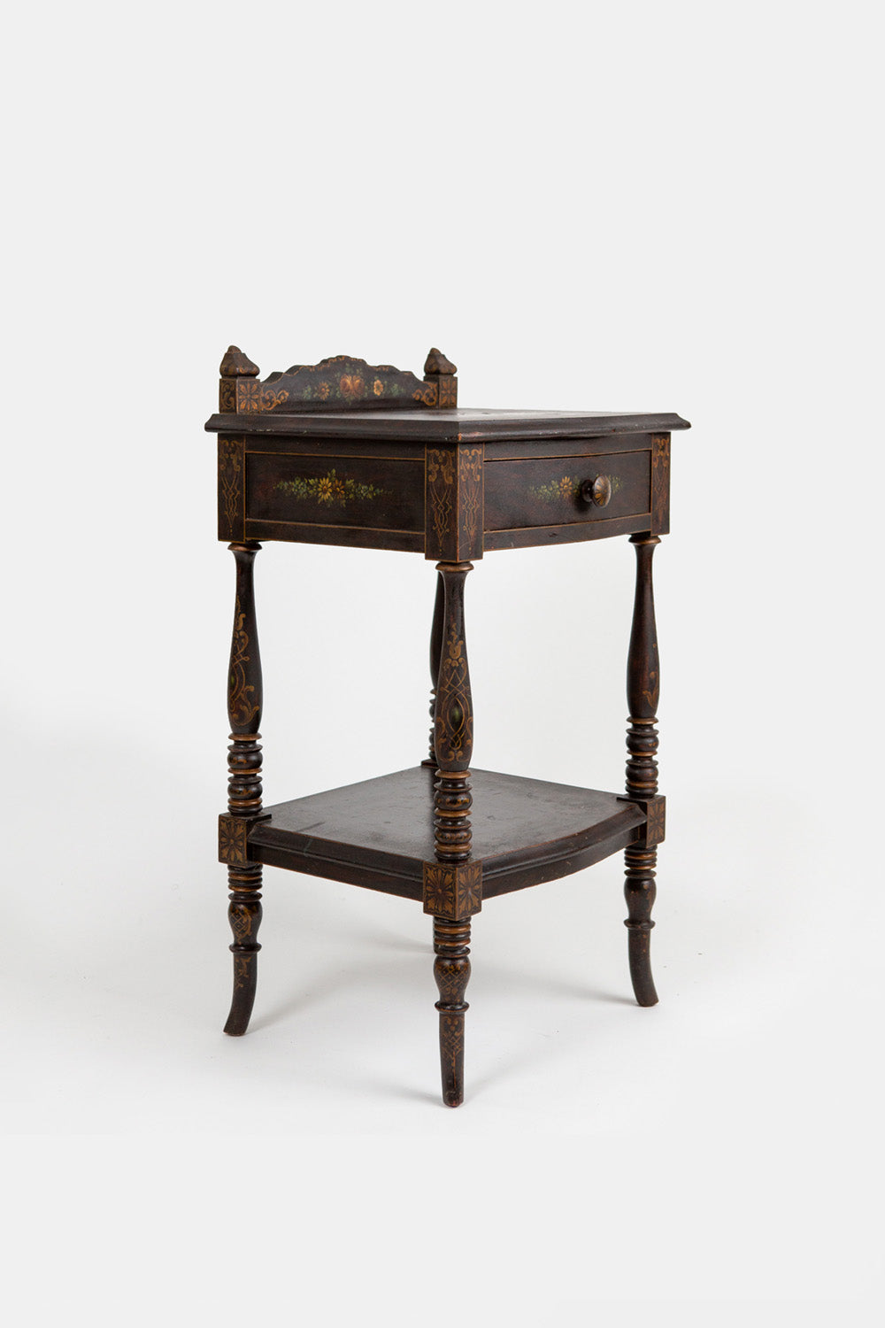 Hand-painted Victorian Bedside Table
