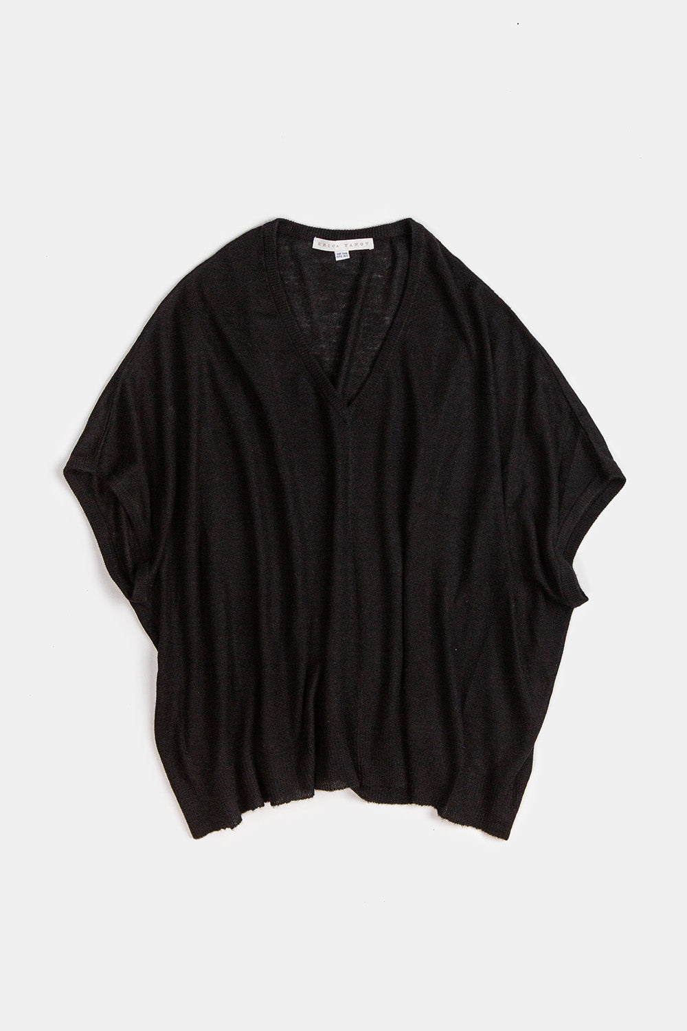 Cashmere V-Neck Cocoon Sweater In Onyx