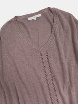 Pima Cotton V Neck Cocoon Sweater in Haze