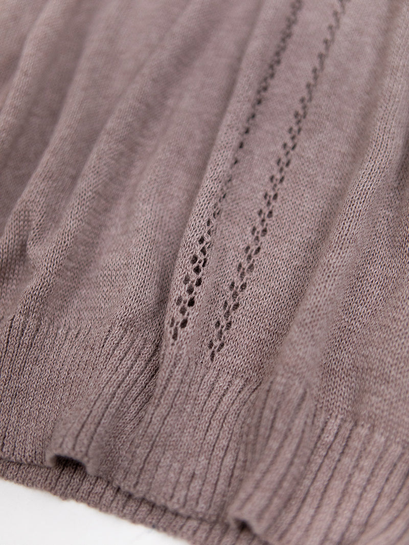 Pima Cotton V Neck Cocoon Sweater in Haze