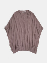 Pima Cotton V Neck Cocoon Sweater in Haze