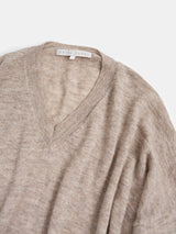 Alpaca V Neck Pullover in Dust