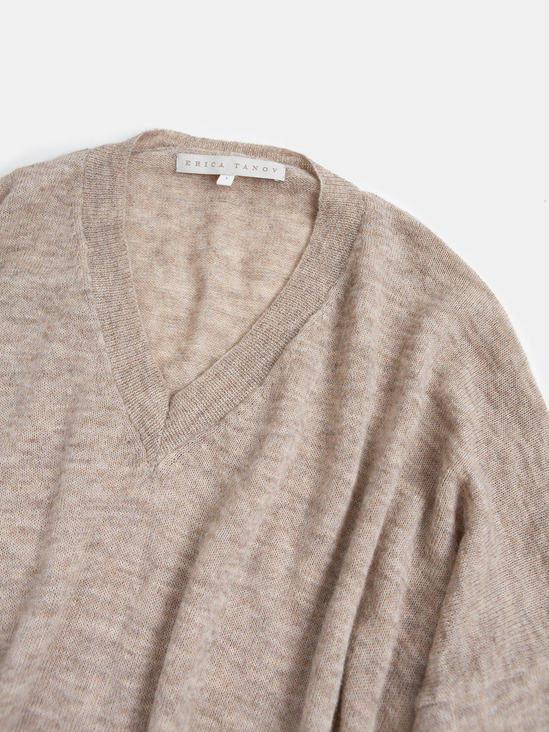 Alpaca V Neck Pullover in Dust