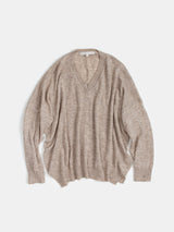 Alpaca V Neck Pullover in Dust