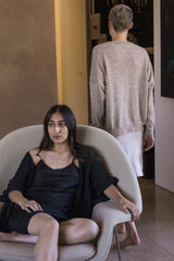 Alpaca V Neck Pullover in Dust