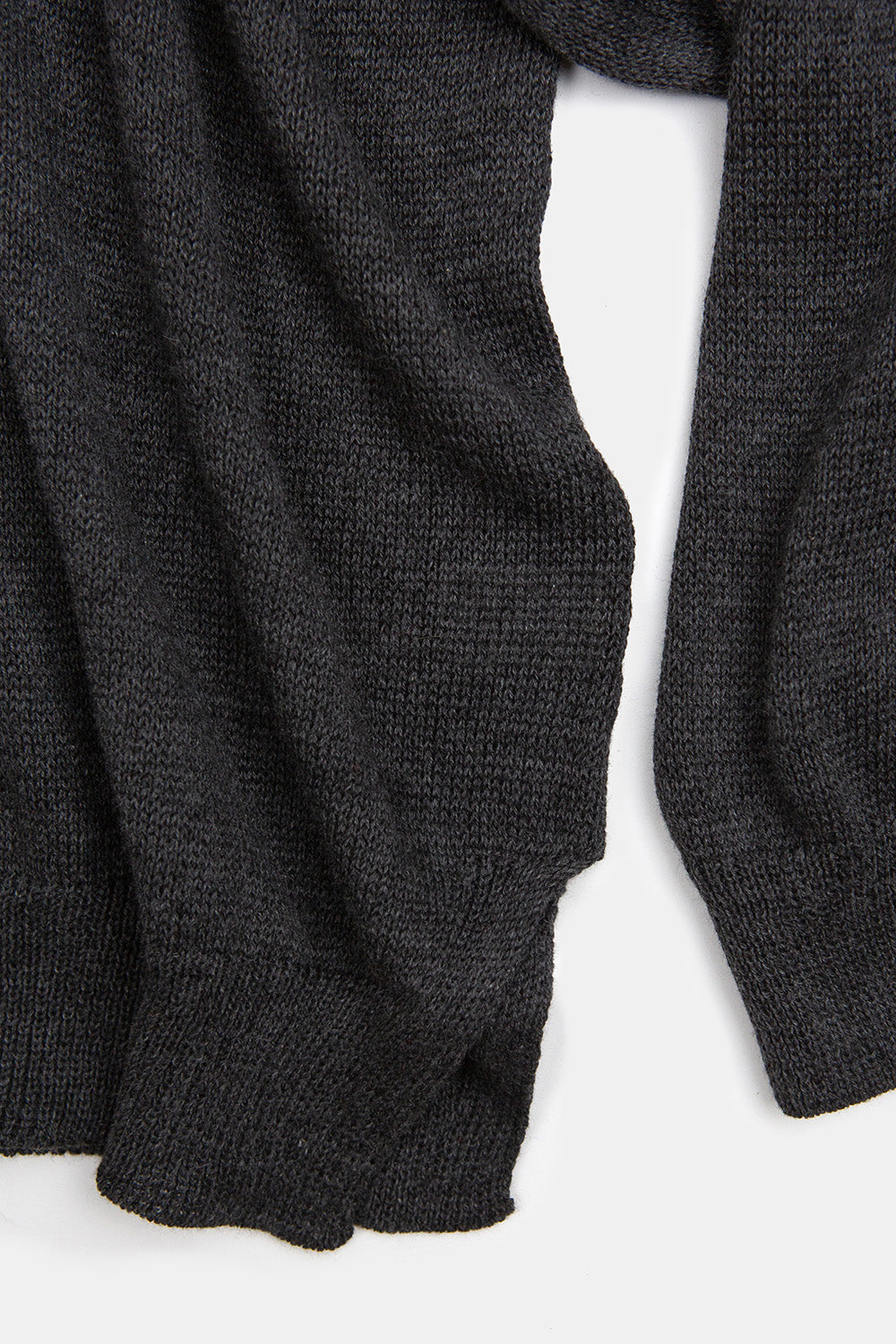 Pima Cotton V Neck Pullover in Charcoal