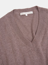 Pima Cotton V Neck Pullover in Haze