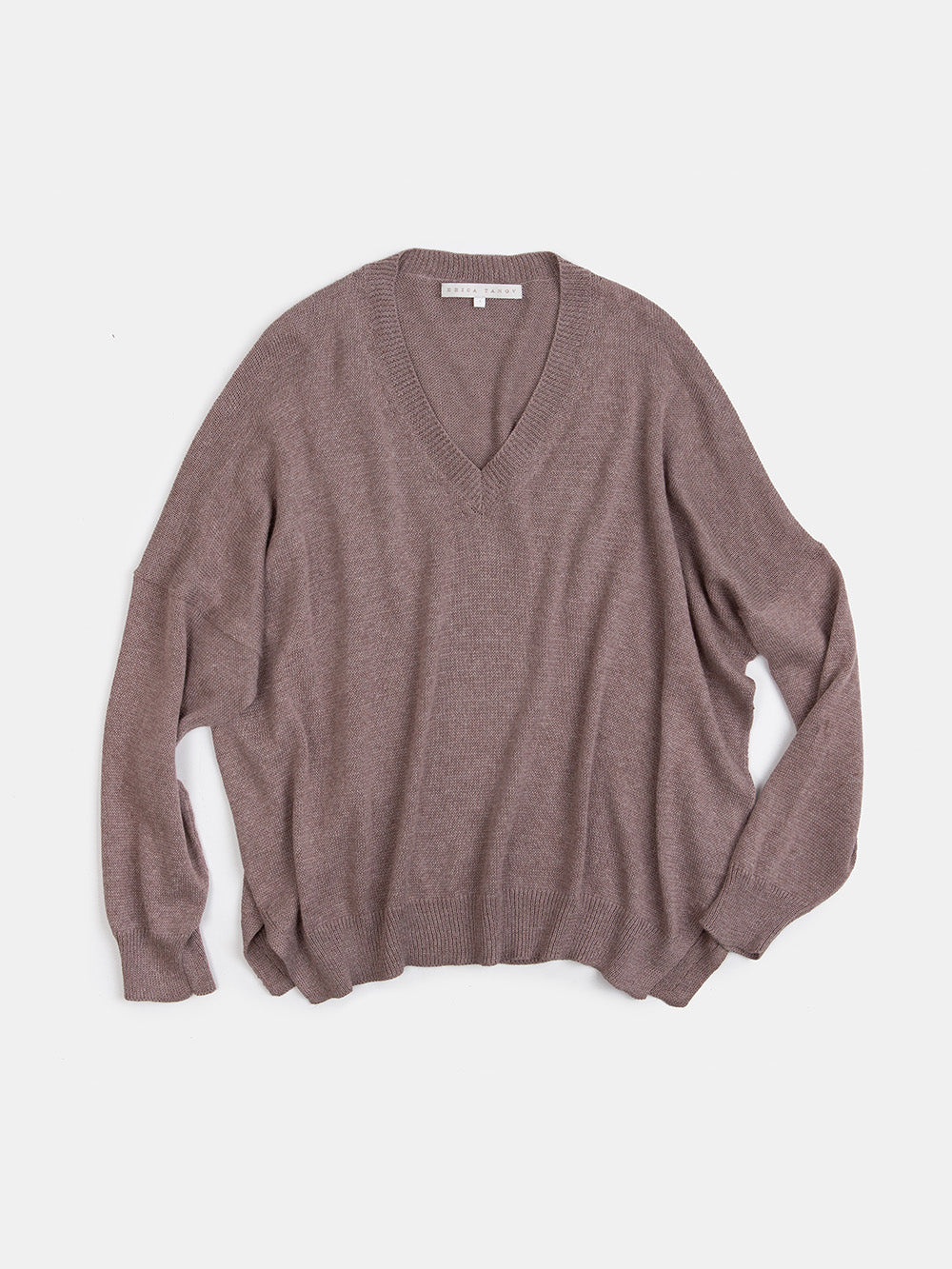 Pima Cotton V Neck Pullover in Haze