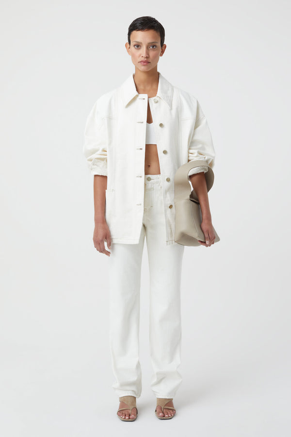 Closed Denim Jacket In Creme