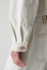 Closed Cropped Zip Jacket in Creme
