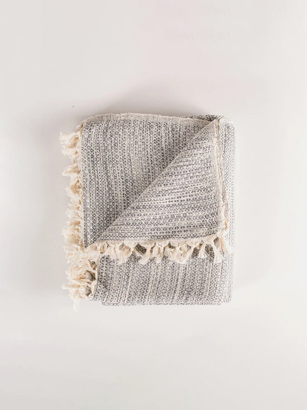 Handwoven Throw in Mist