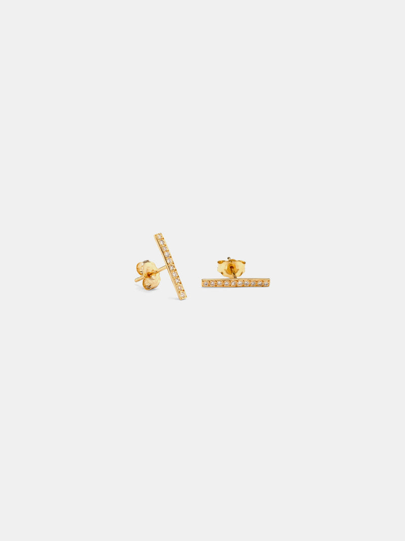 Satomi Kawakita Long Diamond Bar Studs