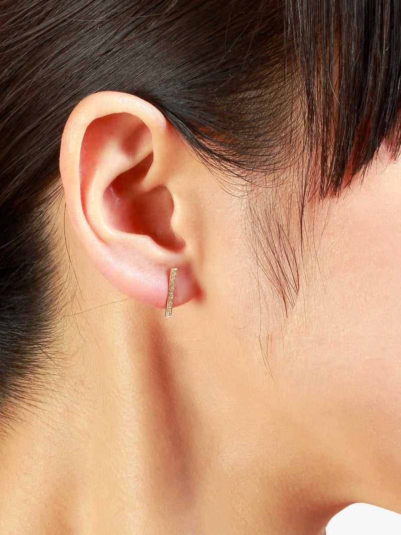 Satomi Kawakita Long Diamond Bar Studs