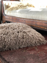 Wool and Alpaca Shag Floor Pillow in Fawn