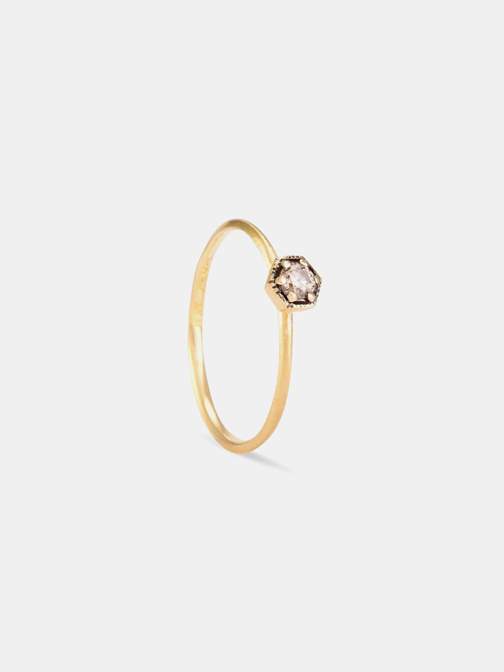 Satomi Kawakita 18K Brown Diamond Hexagon Ring