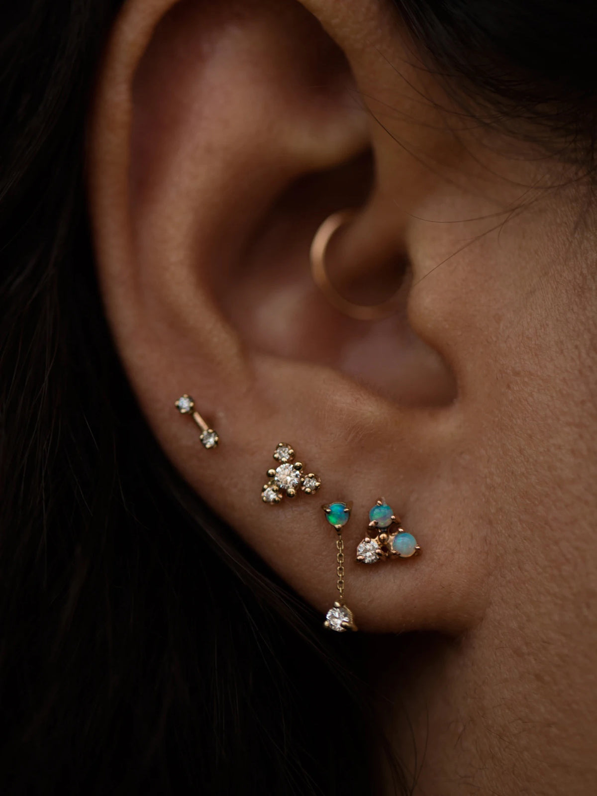 Wwake two discount step earrings