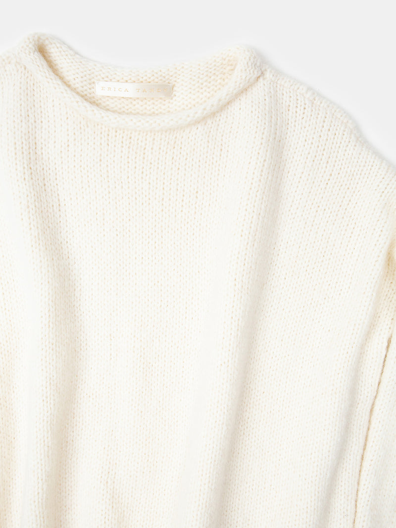 Alpaca Rollneck Sweater in Winter White