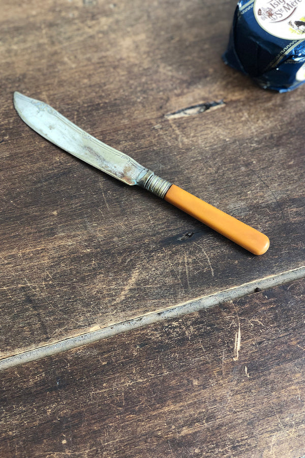 Antique Silver And Bakelite Fish Knife