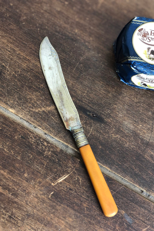 Antique Silver And Bakelite Fish Knife