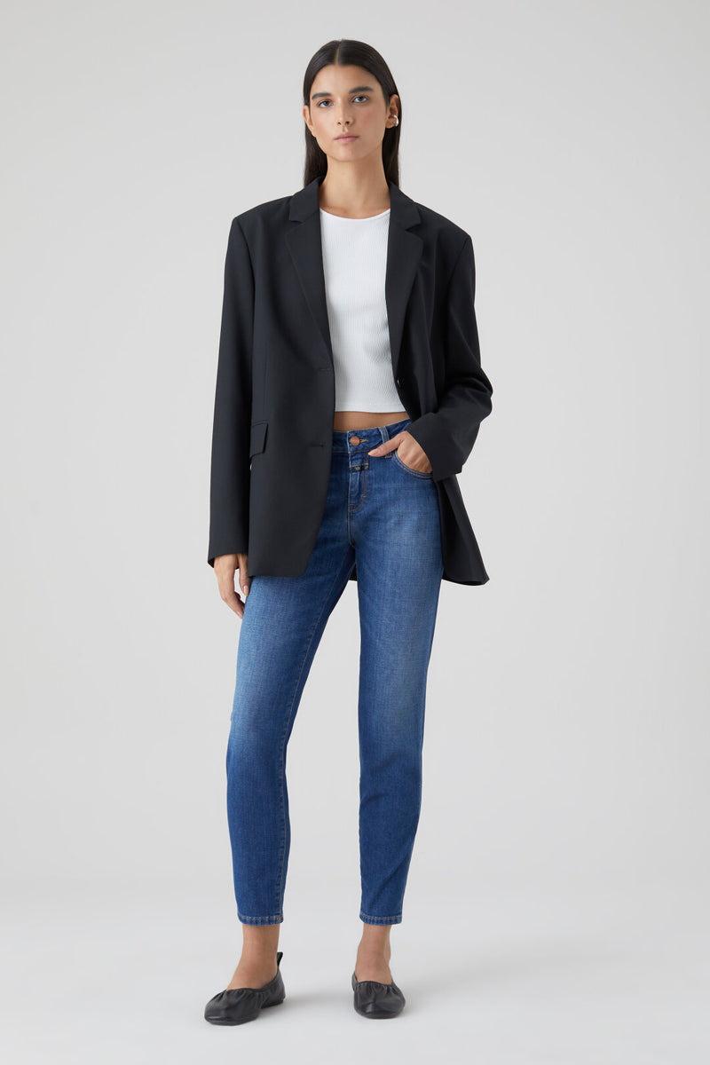 Closed Baker Jean in Dark Blue