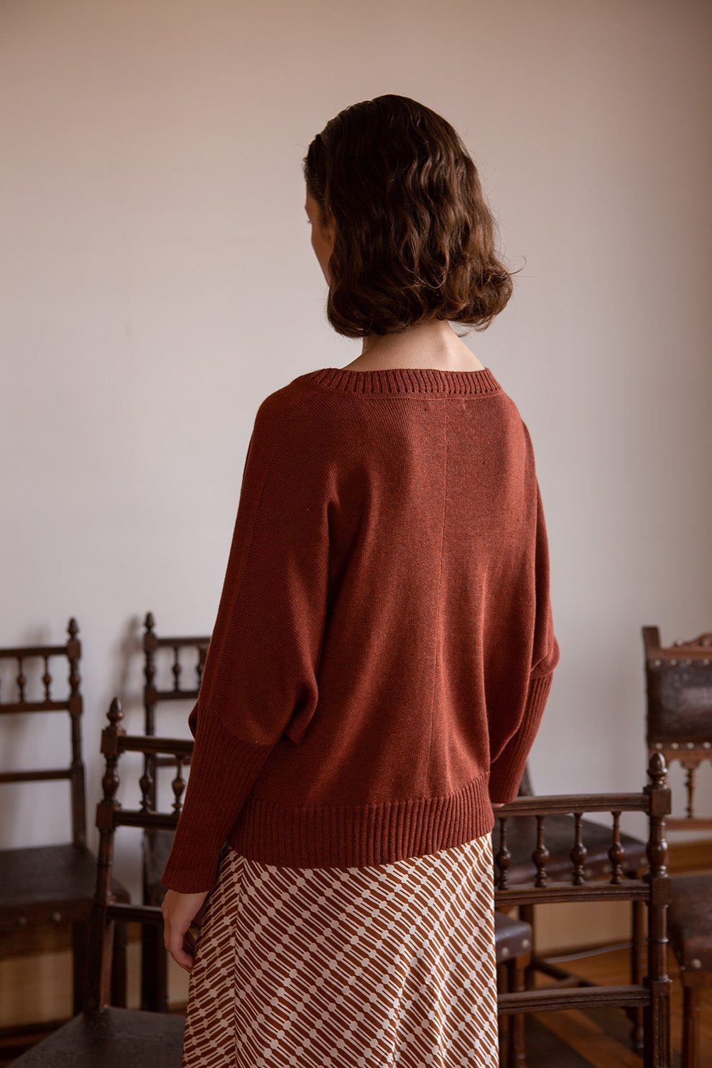 Grace Pima Cotton Cardigan in Madrone