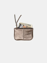 Elsa Leather Card Case in Bronze