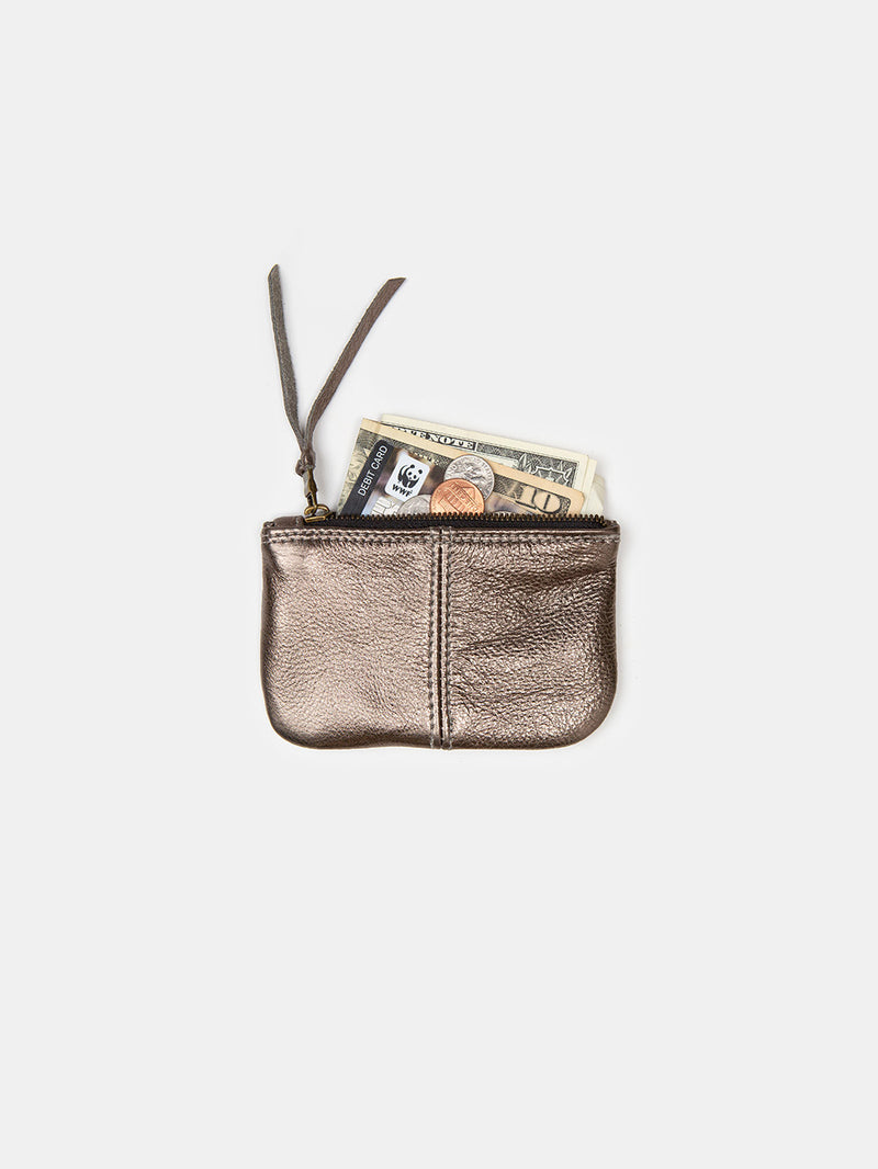 Elsa Leather Card Case in Bronze