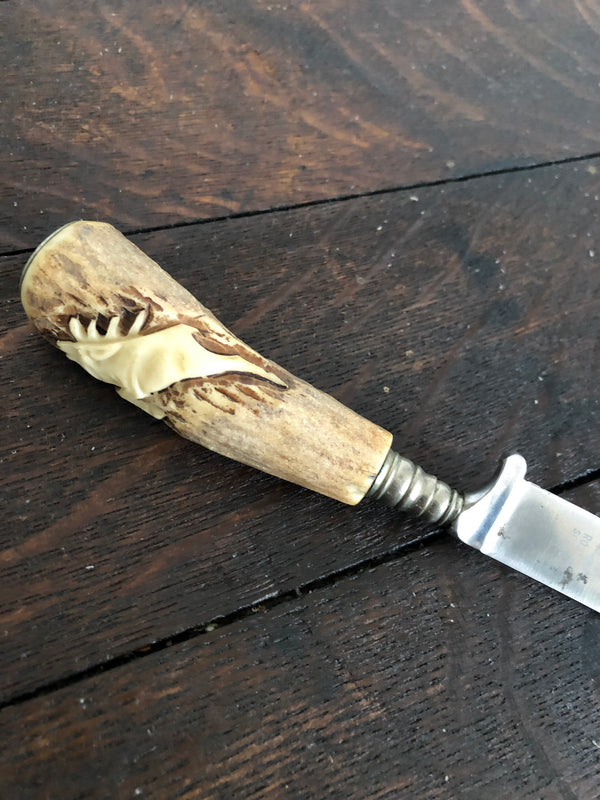 Vintage Antler Charcuterie Knife