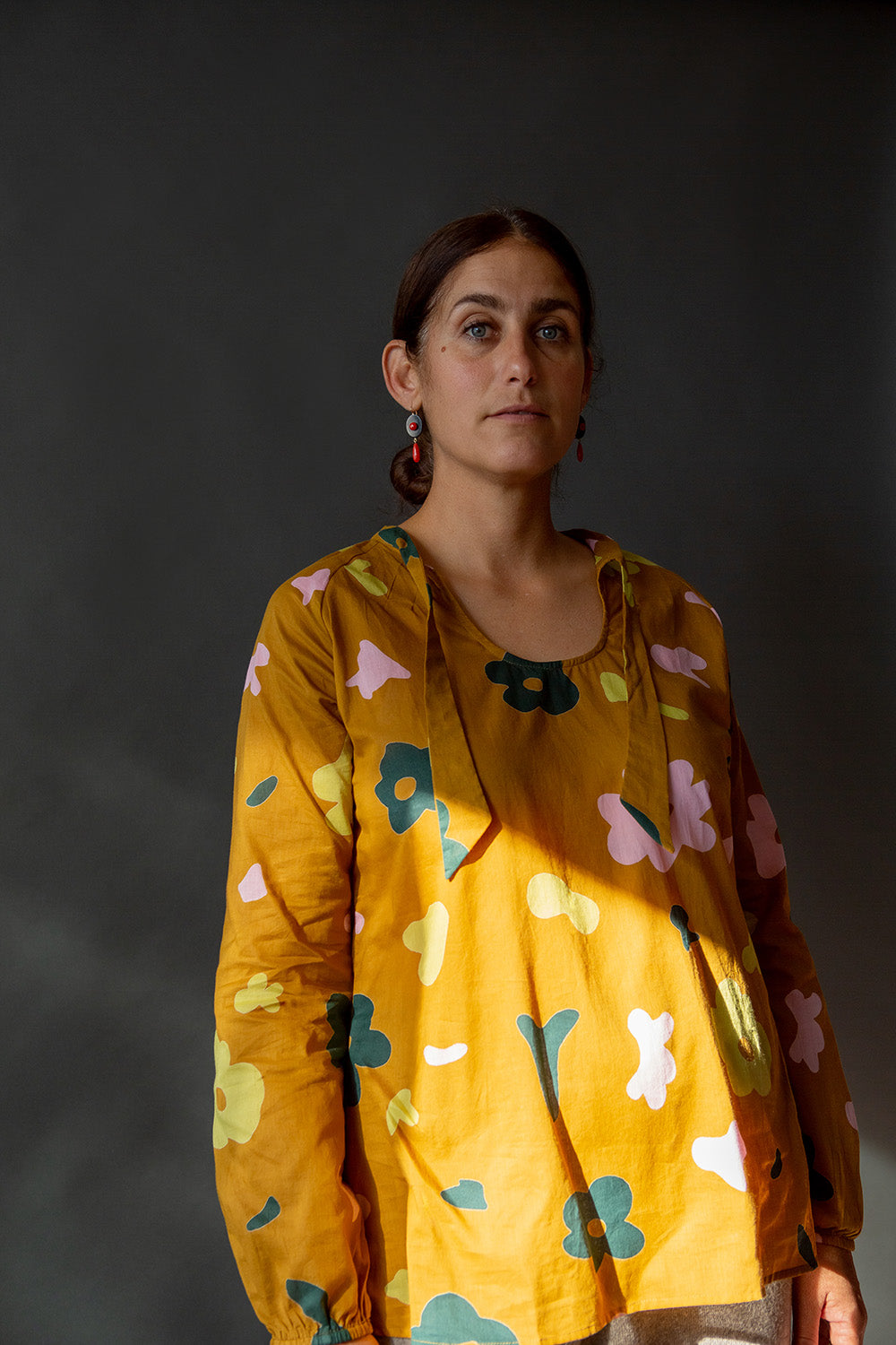 Charlie Cotton Blouse In Fiore
