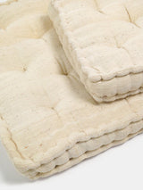 Khadi Cotton Hand Tufted Floor Cushion in Natural