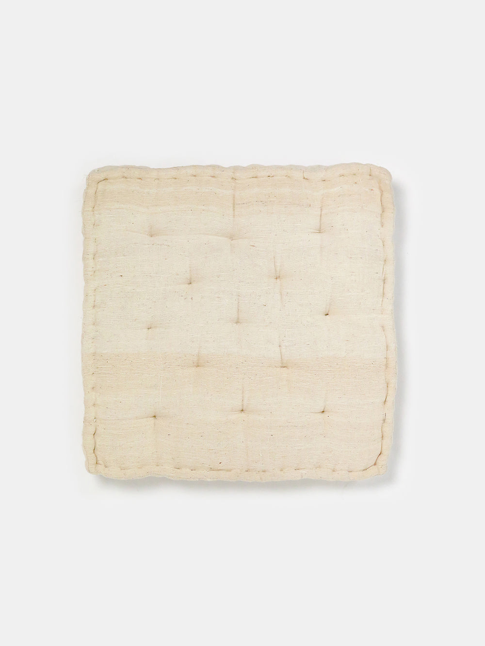 Khadi Cotton Hand Tufted Floor Cushion in Natural