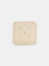 Khadi Cotton Hand Tufted Seat Cushion in Natural
