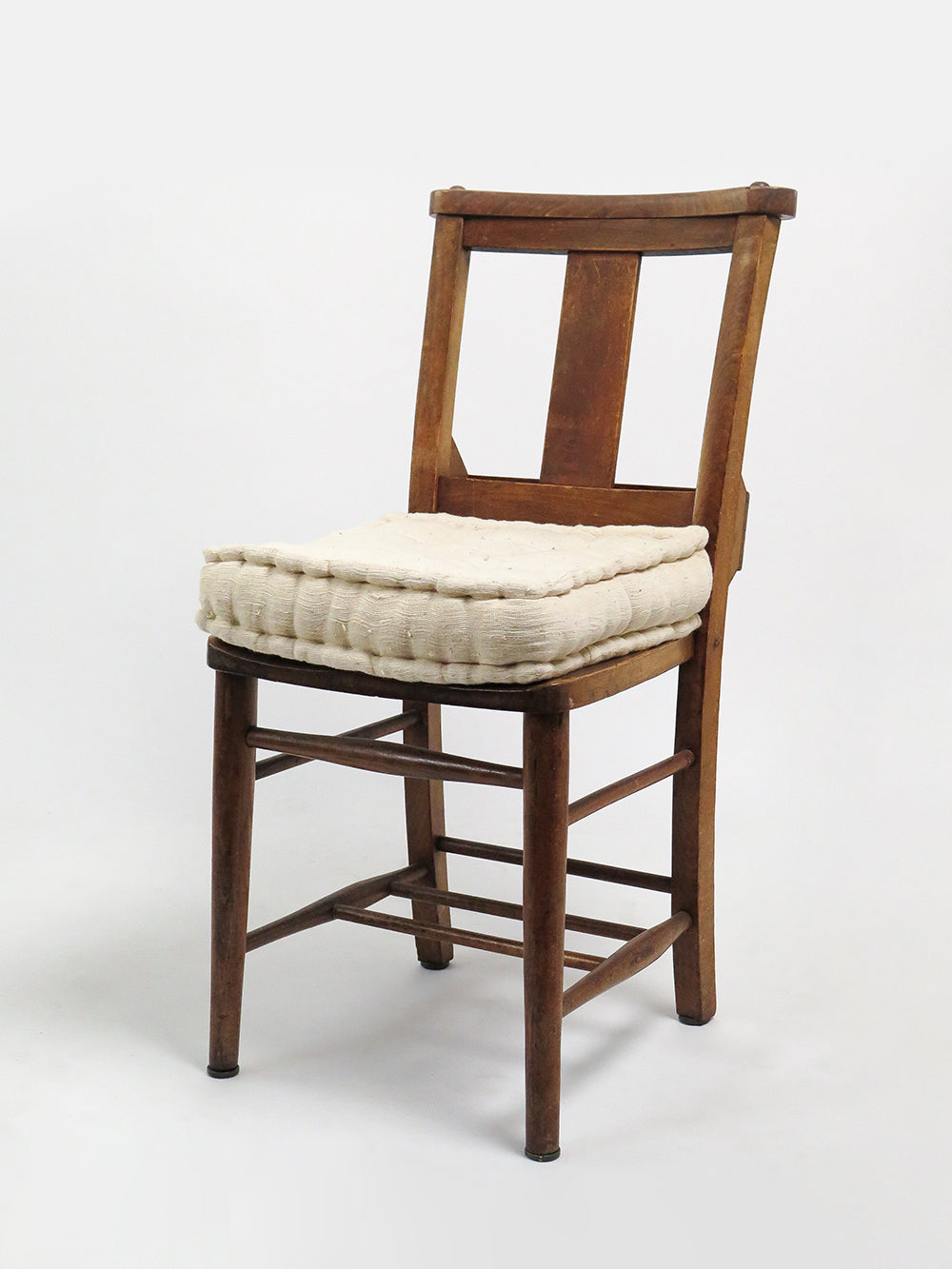 Khadi Cotton Hand Tufted Seat Cushion in Natural