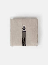 Cypress Duvet Cover in Embroidered Natural Linen