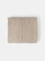 Mountain Duvet Cover in Natural Hand-embroidered Linen