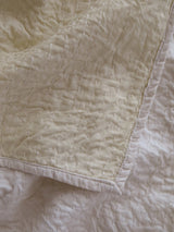 Cotton Kantha Quilt in White/Natural
