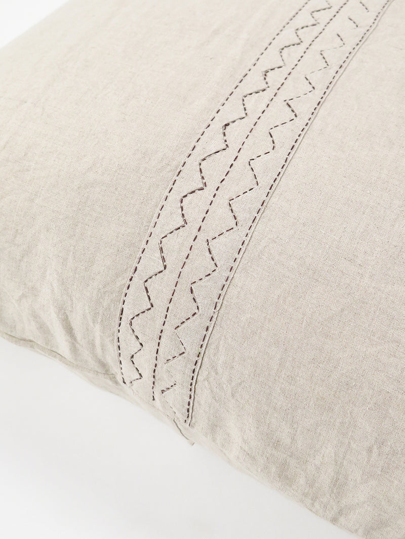 Linen Hand Embroidered Euro Sham in Mountain