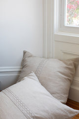 Linen Hand Embroidered Euro Sham in Mountain