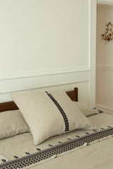 Cypress Euro Sham in Embroidered Natural Linen