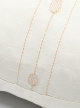 Totem Euro Sham in Hand-embroidered Soft White Linen