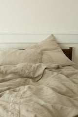 Linen Hand Embroidered Euro Sham in Mountain